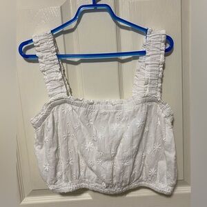 Aerie Eyelet Crop Tank Top